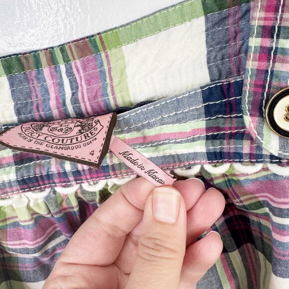 Juicy Couture Y2K McBling Colorful Jumper Mini Dress Plaid Pastel 4 Oughts Rave - Picture 5 of 15